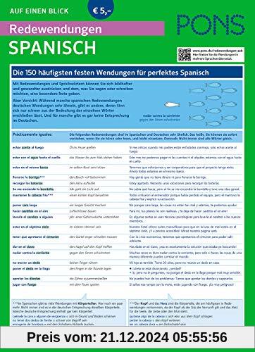 PONS Redewendungen auf einen Blick Spanisch: Die 150 wichtigsten Redewendungen mit Übersetzung und Beispielen für authen