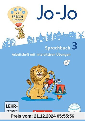 Jo-Jo Sprachbuch - Allgemeine Ausgabe - Neubearbeitung 2016 / 3. Schuljahr - Arbeitsheft: Mit interaktiven Übungen auf s