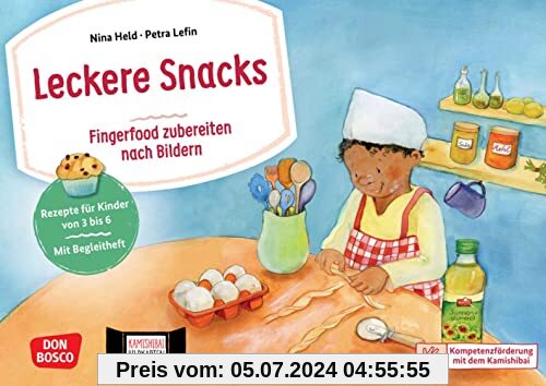 Leckere Snacks: Fingerfood zubereiten nach Bildern. Kamishibai Bildkartenset: Rezepte für Kinder von 3 bis 6. Mit Beglei