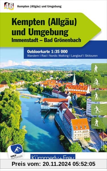 Kempten (Allgäu) und Umgebung Nr. 46 Outdoorkarte Deutschland 1:35 000: Immenstadt, Bad Grönenbach, free Download mit HK