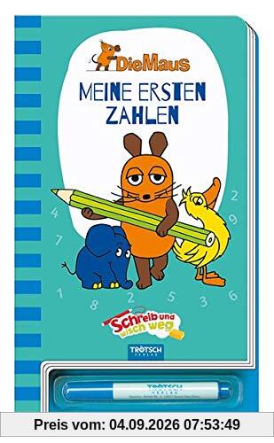 Meine ersten Zahlen Die Maus: Schreib-und-wisch-weg-Übungsbuch mit Stift