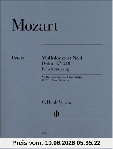 Konzert 4 d-Dur KV 218 Vl Orch. Violine, Klavier