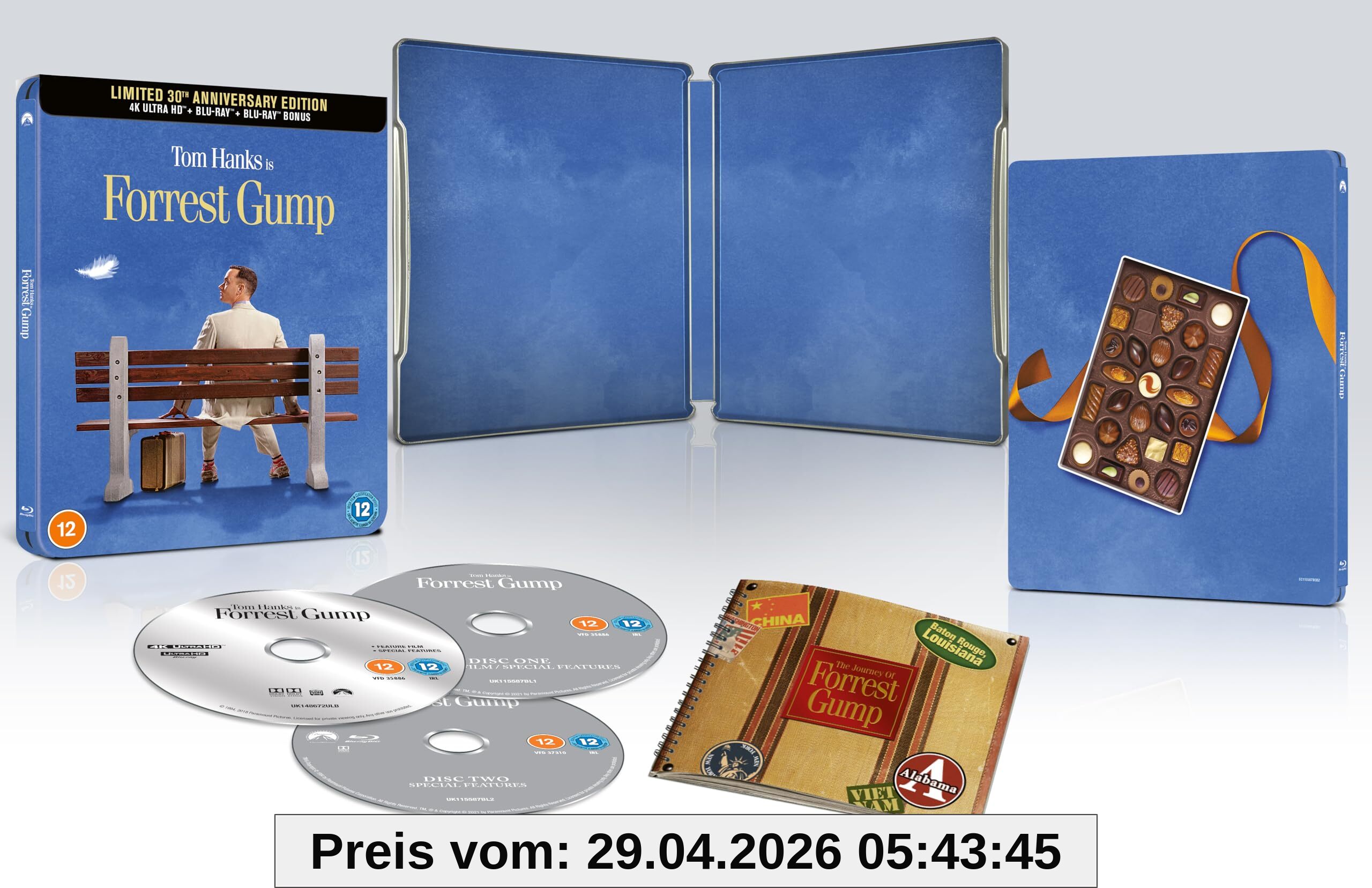 Forrest Gump 4K UHD Steelbook includes Booklet [Blu-ray] [Region A & B & C]