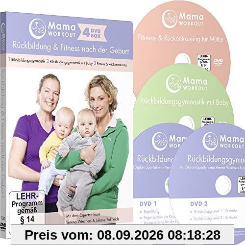 MamaWORKOUT - Rückbildung & Fitness nach der Geburt - 4-DVD-Box zum Sparpreis ++ 1. Rückbildungsgymnastik (neue Version) ++ 2. Rückbildungsgymnastik ... für Mütter ++ von Expertin Verena Wiechers