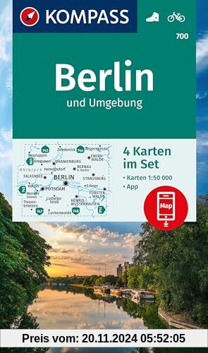 KOMPASS Wanderkarten-Set 700 Berlin und Umgebung (4 Karten) 1:50.000: inklusive Karte zur offline Verwendung in der KOMP