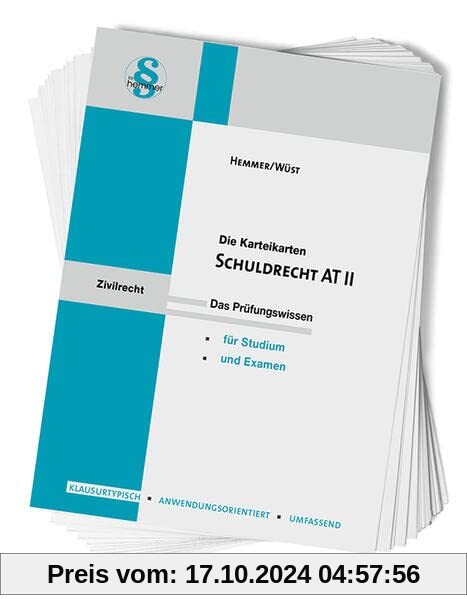 Karteikarten Schuldrecht AT II: Das Prüfungswissen für Studium und Examen