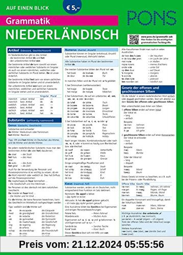 PONS Grammatik auf einen Blick Niederländisch (PONS Auf einen Blick)