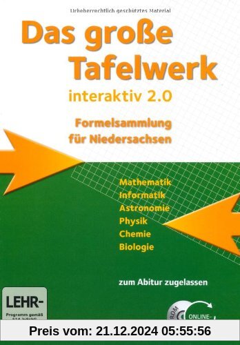 Das große Tafelwerk interaktiv 2.0 - Niedersachsen: Schülerbuch mit CD-ROM