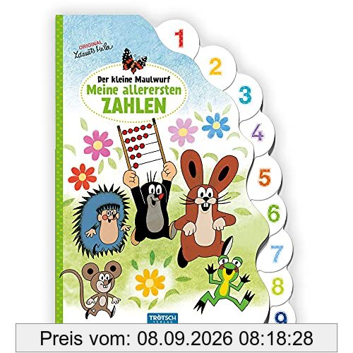 Trötsch Der kleine Maulwurf Pappbilderbuch mit Register Meine allerersten Zahlen: Entdeckerbuch Beschäftigungsbuch Spielbuch Bilderbuch