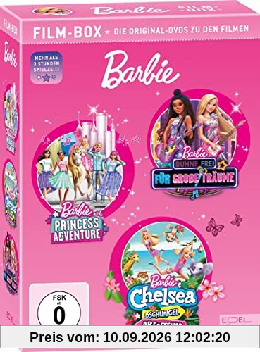 Barbie - Film-Box - Die DVDs zu den Filmen: Princess Adventure, Bühne frei für große Träume, Barbie & Chelsea - Dschungel Abenteuer [3 DVDs]