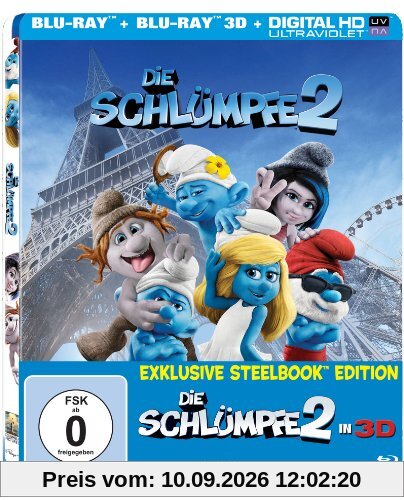 Die Schlümpfe 2 (3D Steelbook mit Lenticular Cover / Limitiert und exklusiv bei Amazon.de) [3D Blu-ray]