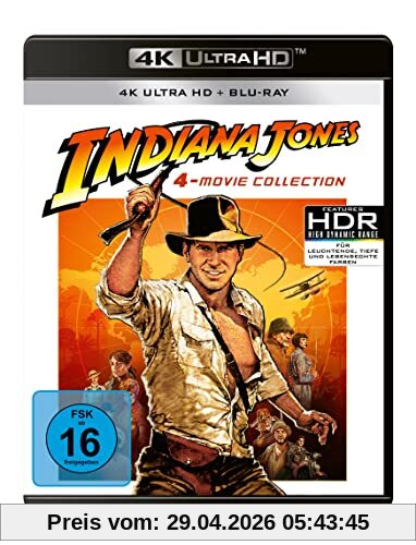 Indiana Jones 1-4 (4x 4K Ultra HD + 4x Blu-ray 2D)
