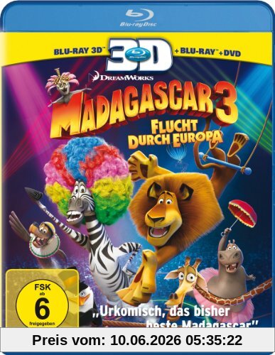 Madagascar 3: Flucht durch Europa (+ Blu-ray + DVD) [Blu-ray 3D]