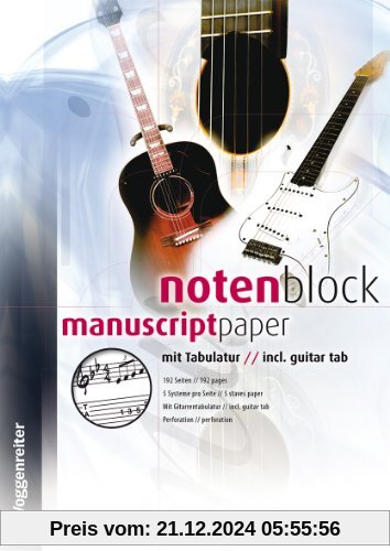 Notenblock mit Tabulatur (Voggenreiter Verlag)