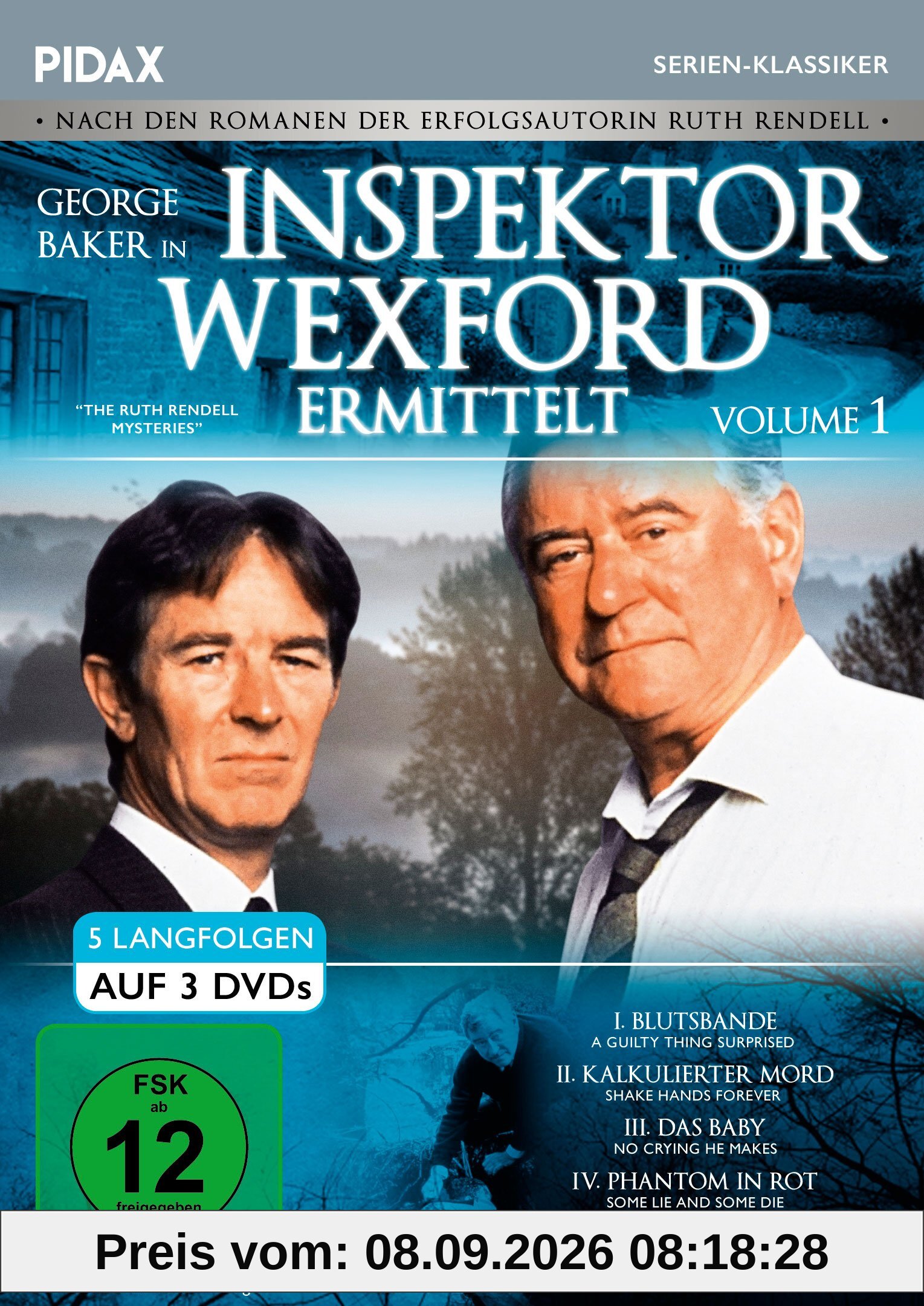 Inspektor Wexford ermittelt, Vol. 1 (The Ruth Rendell Mysteries) / Fünf spannende Langfolgen der legendären Krimiserie nach den Romanen von Ruth Rendell (Pidax Serien-Klassiker) [3 DVDs]