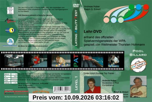 Pool Billard Trainings DVD PAT 1. Mit dem offiziellen Spielvermögenstest der WPA