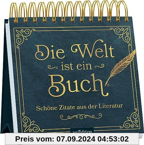 Die Welt ist ein Buch: Schöne Zitate aus der Literatur | Inspirierende Tischdeko für Bücher-Fans in Dark Academia Ästhet