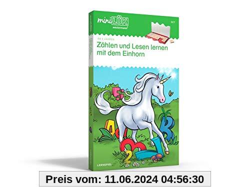 Georg-Westermann-Verlag miniLÜK-Set Zählen und Lesen Lernen mit dem Einhorn: Vorschule/1. Klasse - Mathematik, Deutsch (