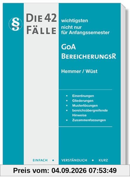 Die 42 wichtigsten Fälle - GoA /Bereicherungsrecht: Einfach - Verständlich - Kurz