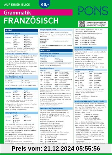 PONS Grammatik auf einen Blick Französisch