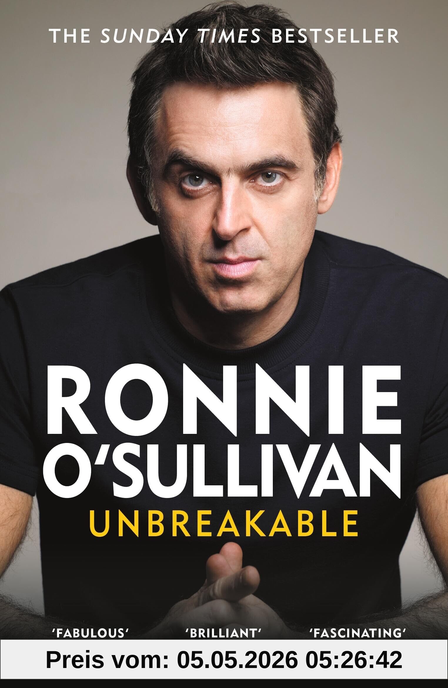 Ronnie O'Sullivan Unbreakable, The Perfect Gift For Sports Fans - 'Reading This Is Like Watching An O'Sullivan Break' Stephen Fry