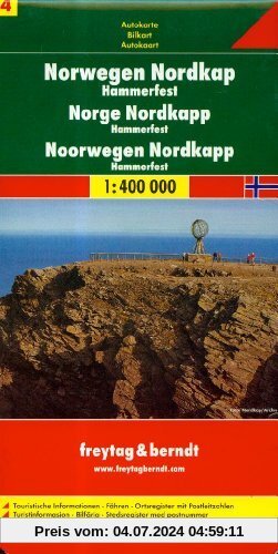 Freytag Berndt Autokarten, Blatt 4, Norwegen Nordkap - Hammerfest, Maßstab 1:400 000: Touristische Informationen. Fähren