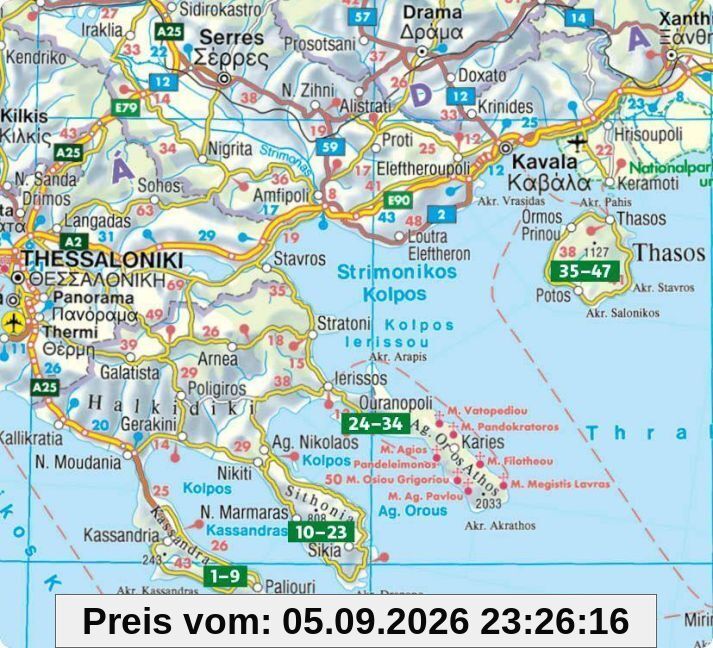 ROTHER Wanderführer Chalkidiki - Thassos. 47 Touren auf Kassandra und Sithonia, in der Mönchsrepublik Athos und auf der Insel Thassos