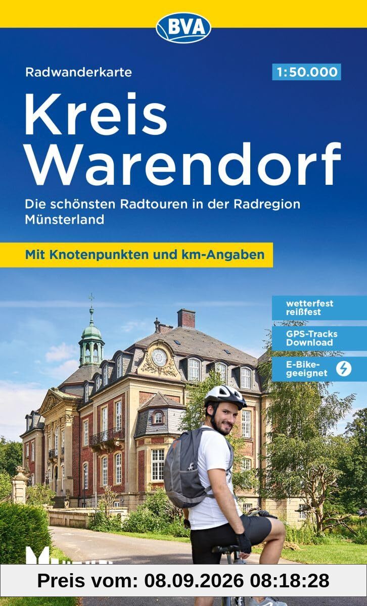Radwanderkarte BVA Kreis Warendorf 1:50.000, mit Knotenpunkten und km-Angaben, reiß- und wetterfest, GPS-Tracks Download: Die schönsten Radtouren in der Radregion Münsterland (Radwanderkarte 1:50.000)
