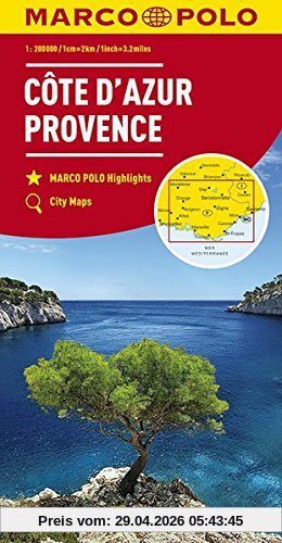 MARCO POLO Karte Côte d'Azur, Provence 1:200 000 (MARCO POLO Karten 1:200.000)