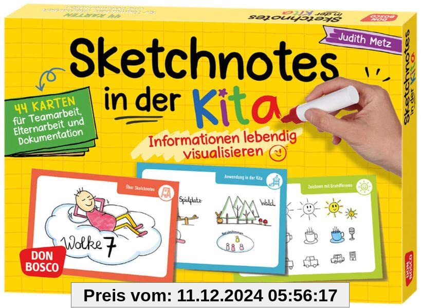 Sketchnotes in der Kita: Informationen lebendig visualisieren. 44 Karten für Teamarbeit, Elternarbeit und Dokumentation.