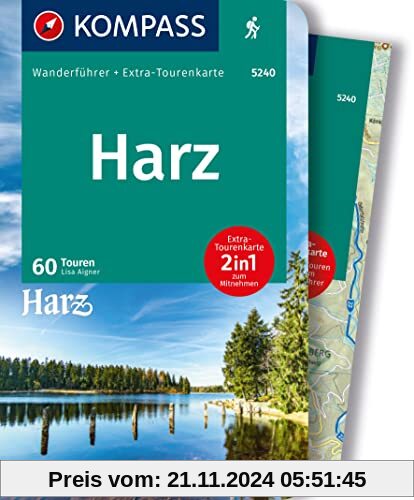 KOMPASS Wanderführer Harz, 60 Touren: mit Extra-Tourenkarte, GPX-Daten zum Download