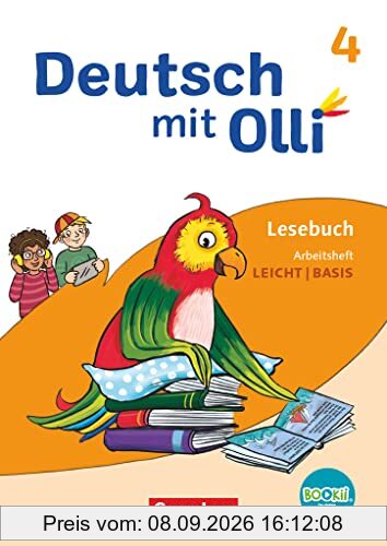 Deutsch mit Olli - Lesen 2-4 - Ausgabe 2021 - 4. Schuljahr: Arbeitsheft Leicht / Basis - Mit BOOKii-Funktion