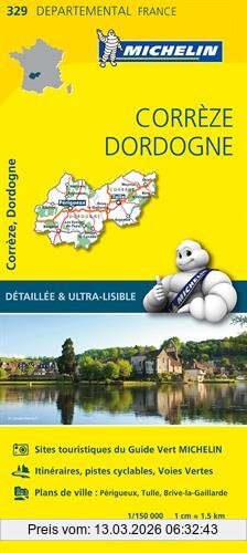 Collectif Michelin Correze / Dordogne 11329 Carte ' Local ' ( France ) Michelin Kaart