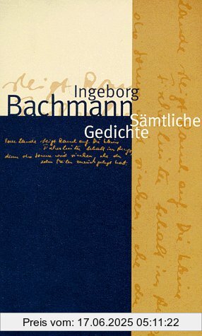 Binding : Gebundene Ausgabe, Edition : 6. Aufl., Label : Piper, Publisher : Piper, medium : Gebundene Ausgabe, numberOfPages : 229, publicationDate : 1978-01-01, authors : Ingeborg Bachmann, languages : german, ISBN : 3492028314