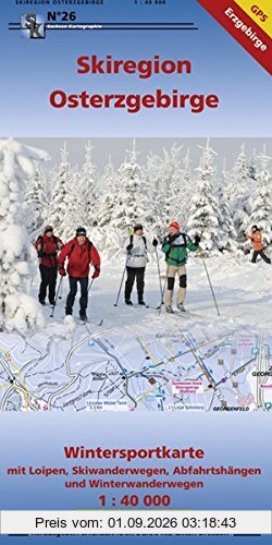 Wintersportkarte Skiregion Osterzgebirge: Wintersportkarte mit Loipen, Skiwanderwegen, Abfahrtshängen und Winterwanderwegen 1:33 000 GPS-fähig wetterfest-reißfest