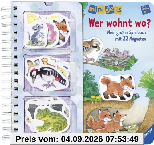 ministeps® Bücher: Wer wohnt wo?: Mein großes Spielbuch mit 22 Magneten Ab 24 Monaten