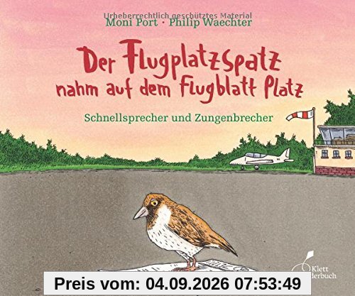 Der Flugplatzspatz nahm auf dem Flugblatt Platz: Schnellsprecher und Zungenbrecher