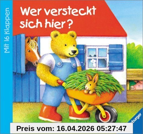 Wer versteckt sich hier?: Bilderbuch mit 16 Klappen