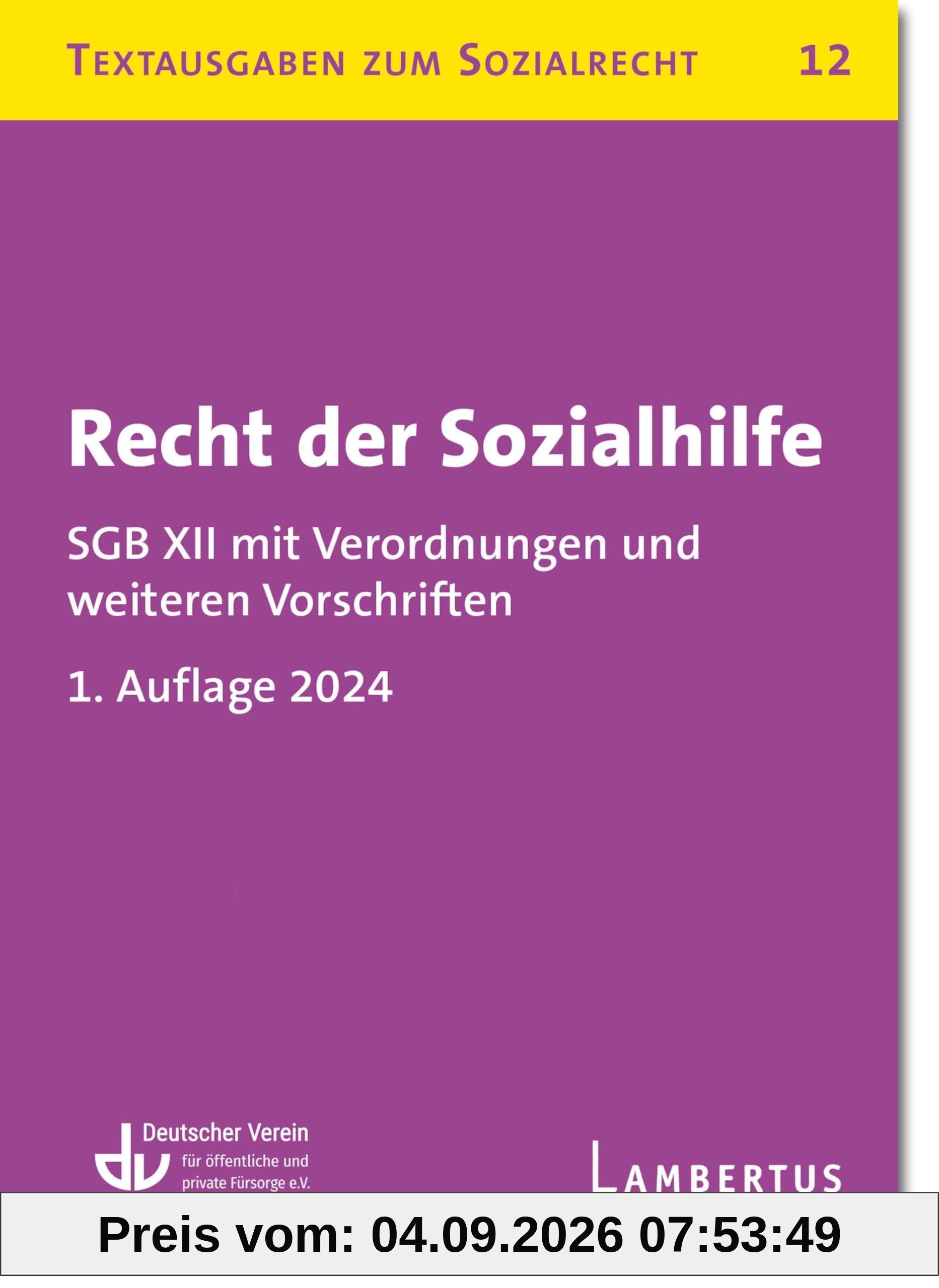 Recht der Sozialhilfe: Textausgaben zum Sozialrecht - Band 12