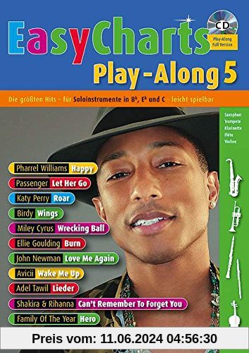 Easy Charts Play-Along: Die größten Hits spielerisch leicht gesetzt. Band 5. C/Eb/Bb-Instrument. Spielbuch mit CD. (Musi