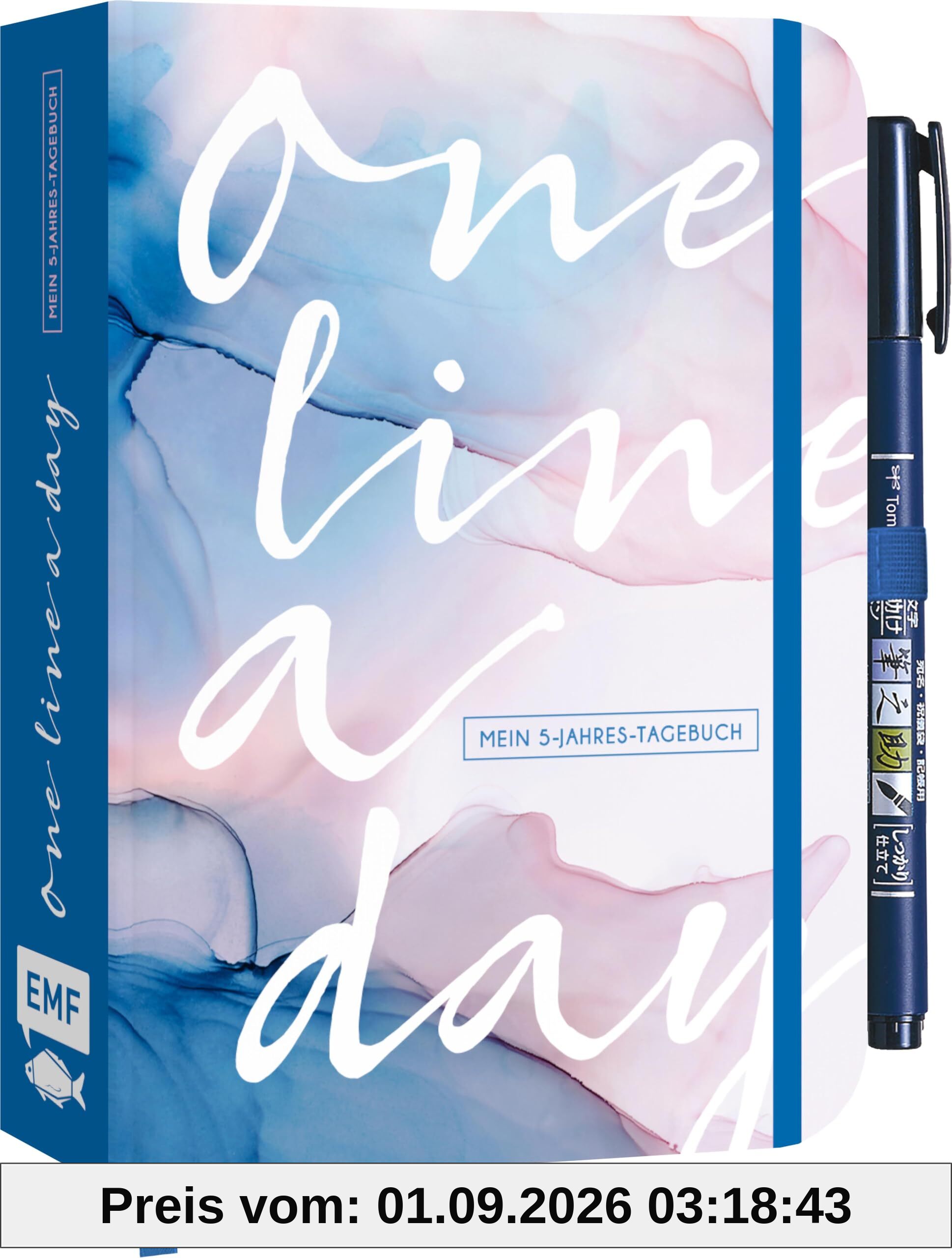 One Line a Day | Mein Fünf-Jahres-Tagebuch: Besondere Momente für immer festhalten – Mit Gummiband zum Verschließen und Stifthalter – DIN A5