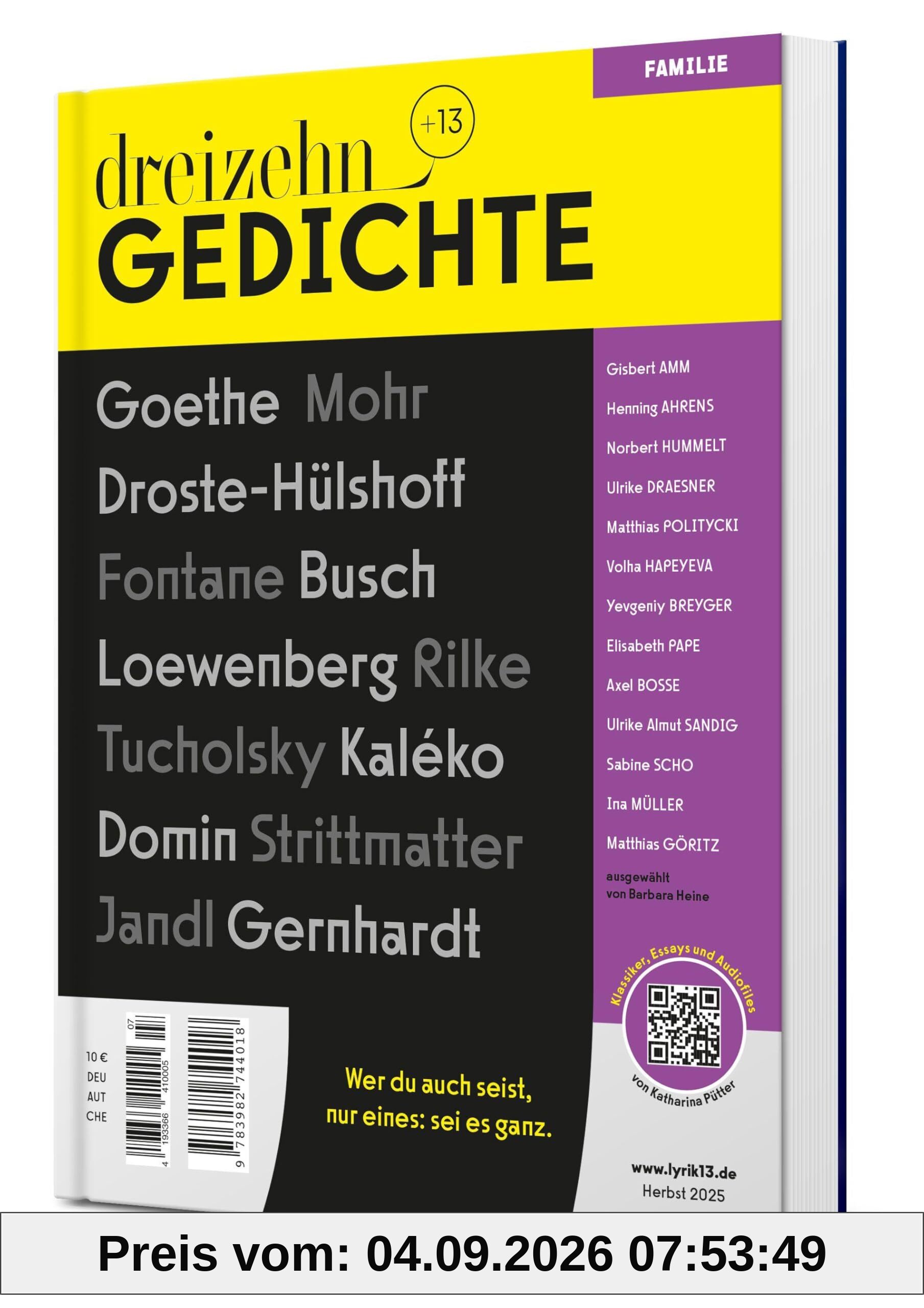 dreizehn +13 Gedichte: Lyrik zum Thema Familie