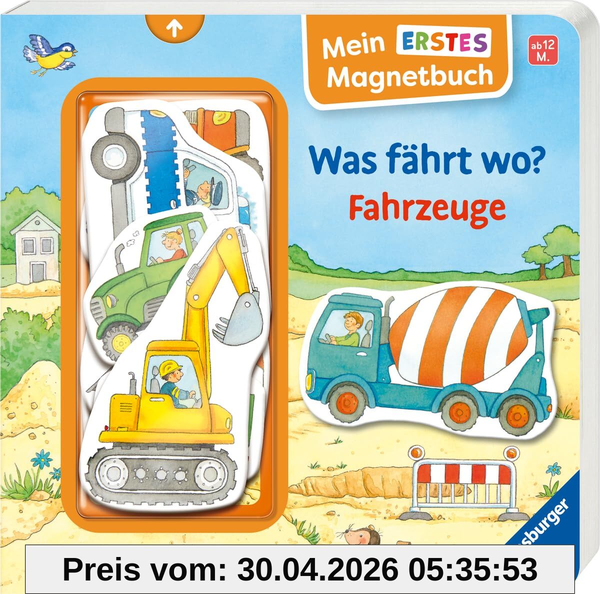 Mein erstes Magnetbuch: Was fährt wo? Fahrzeuge - Magnet-Spielbuch ab 12 Monaten, Kinderbuch ab 1 Jahr