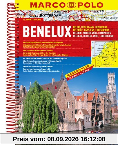 MARCO POLO Reiseatlas Benelux, Belgien, Niederlande, Luxemburg 1:300.000 (Marco Polo Road Atlases)