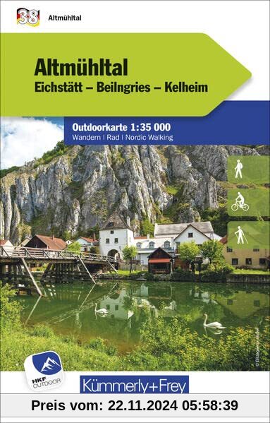 Altmühltal Nr. 38 Outdoorkarte Deutschland 1:35 000: Eichstätt, Beilngries, Kelheim, free Download mit HKF Outdoor App (