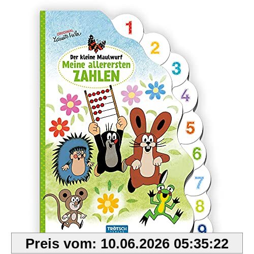 Trötsch Der kleine Maulwurf Pappbilderbuch mit Register Meine allerersten Zahlen: Entdeckerbuch Beschäftigungsbuch Spielbuch Bilderbuch