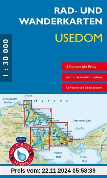 Rad- und Wanderkarten-Set: Usedom: Mit den Karten: „Zinnowitz, Ückeritz, Peenemünde“, „Heringsdorf, Ahlbeck, Bansin und 