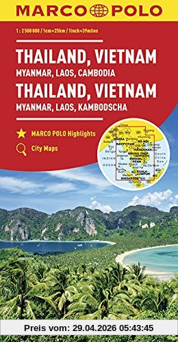 MARCO POLO Kontinentalkarte Thailand, Vietnam 1:2 500 000: Myanmar, Laos, Kambodscha (MARCO POLO Kontinental /Länderkarten)