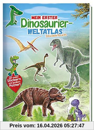 Stickerbuch Mein Dinoatlas: 24 Seiten mit 4 Stickerseiten und Poster