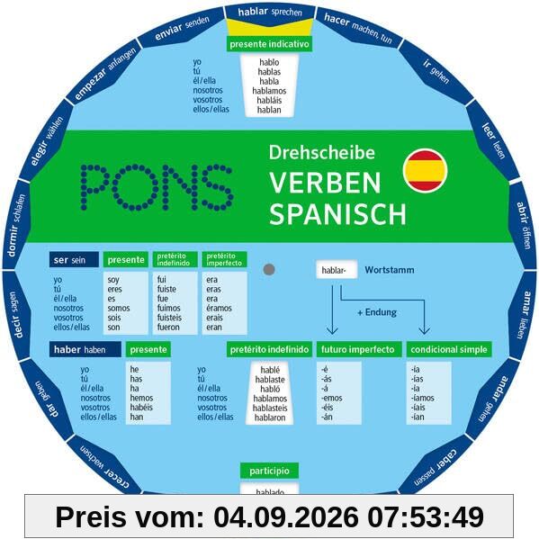 PONS Drehscheibe Verben Spanisch: Unregelmäßige Verben schnell nachschauen